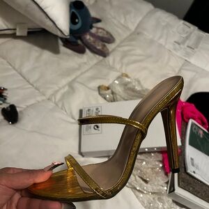 Elegant Gold High Heel Sandals